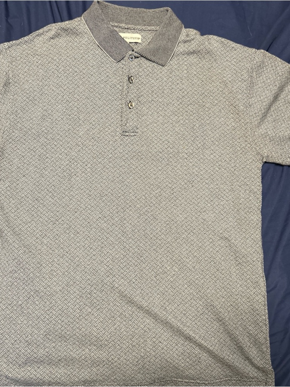Bert Pulitzer Men's Short Sleeve Grey Patterned Polo